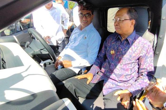 Gubernur Bali I Wayan Koster saat acara peresmian beroperasinya EV Smart Mobility &ndash; Joint Project di Sofitel Nusa Dua Bali, Rabu (27/07/2022). 