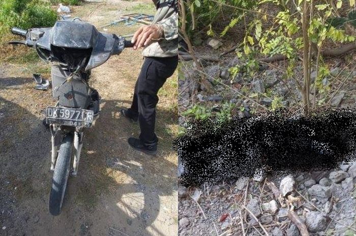 Pengendara sepeda motor yang mengalami kecelakaan tunggal di Ungasan, Kuta Selatan, Kabupaten Badung