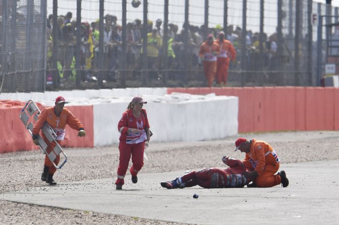 Andrea Dovizioso crash di MotoGP Inggris 2019 sampai lupa ingatan