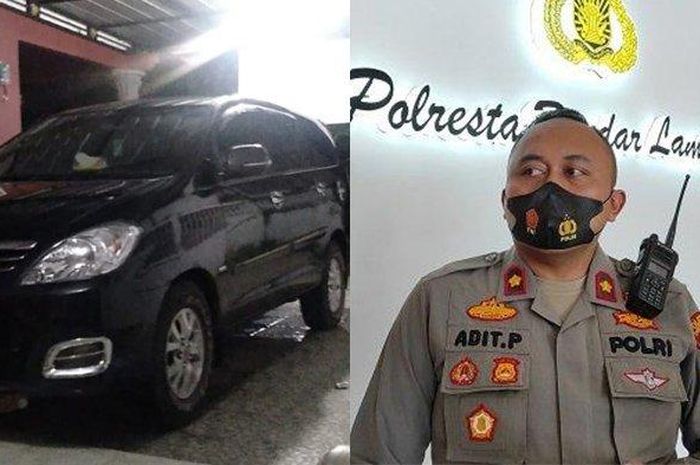 Toyota Kijang Innova yang digelapkan oknum bidan di Lampung (kiri) dan Kapolsek Telukbetung Selatan, Kompol Adit Priyanto