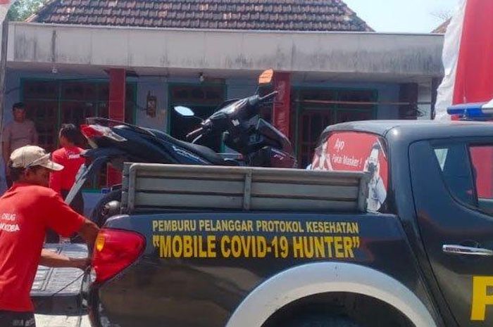 Honda Vario 150 yang diamankan petugas sebagai barang bukti curanmor di Kecamatan Karanggeneng, Lamongan, Kamis (11/08). 