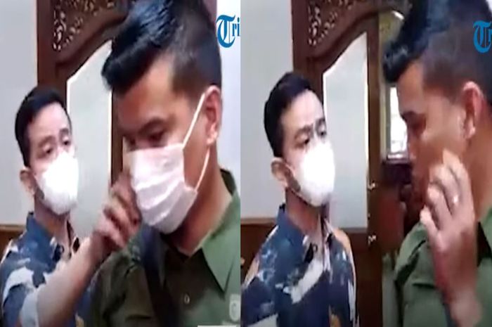 Wali Kota Solo, Gibran Rakabuming Raka menarik masker Paspampres (12/8/2022) yang melakukan pemukulan terhadap Sopir Truk di Kawasan Manahan Solo.