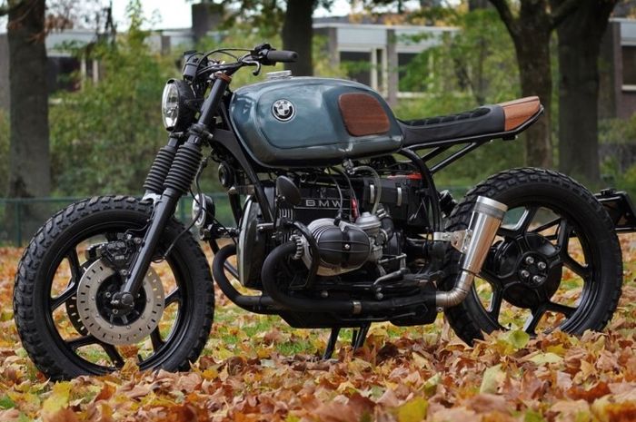 BMW R80RT scrambler beraksen kayu