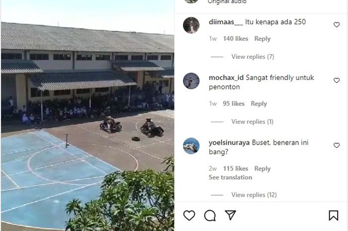 Viral video ajang road race yang digelar di lapangan basket sebuah sekolah.