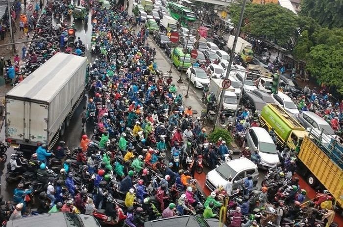 Foto ilustrasi kemacetan di Jakarta.