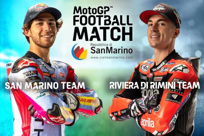 Pertandingan sepak bola pembalap di MotoGP San Marino 2022