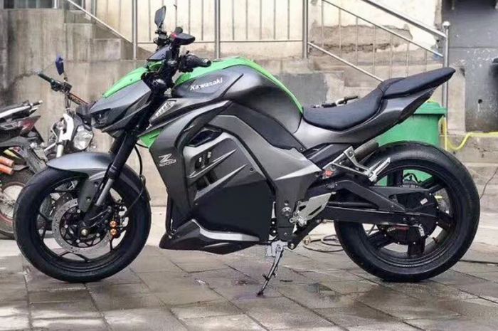 Motor listrik Xawasaki Z1000, tampilan comot Kawasaki Z1000