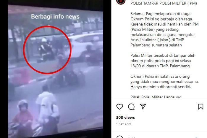 Viral rekaman CCTV anggota PM TNI ditampar oknum polisi saat lakukan pengaturan lalu lintas, Selasa (13/09/2022).