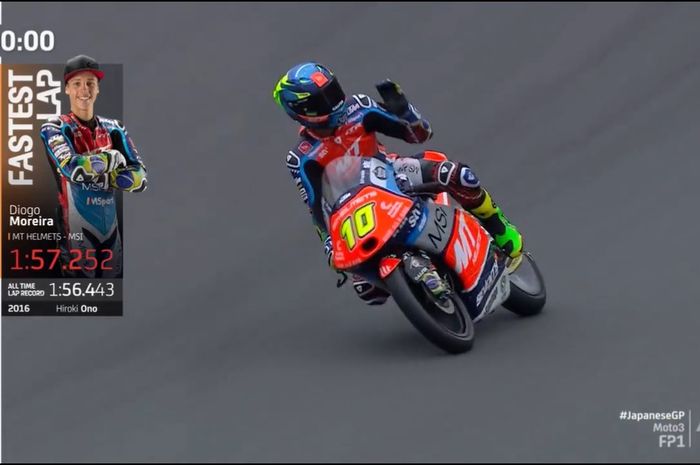 Pembalap MT Helmets - MSI, Diogo Moreira jadi yang tercepat di FP1 Moto3 Jepang 2022.