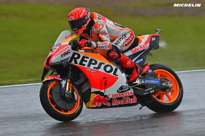 Marc Marquez menguasai FP2 MotoGP Jepang 2022 yang berlangsung dalam kondisi basah