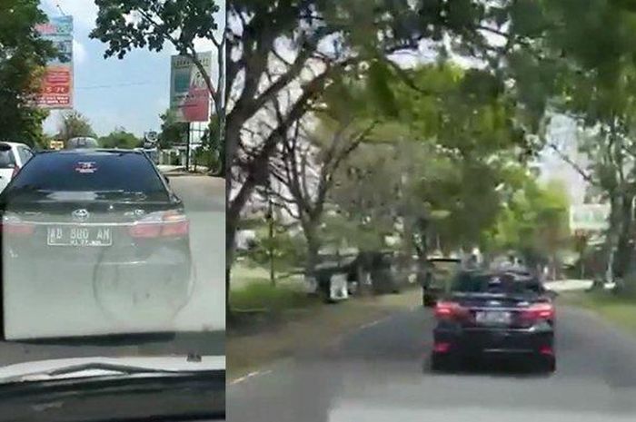 Tangkap layar video Toyota Camry halangi ambulans yang sedang bawa pasien, sopir tidak ditingalng karena hal ini.