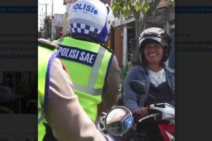 POLISI SAE dari Polres Nganjuk, patroli pakai motor klasik dan anti emosian serta wajib santun