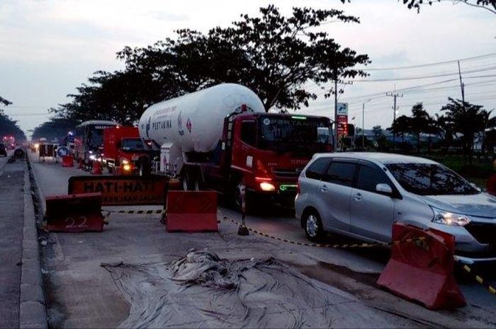 Kemacetan di jalur pantura Demak, Jawa Tengah imbas perbaikan jembatan Wonokerto