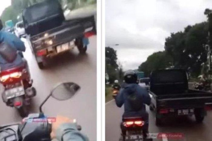 Detik-detik Pemotor Kejar Pikap yang Belum Bayar Usai Isi Bensin di SPBU Banyumanik 