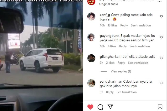 Viral rekaman video Mitsubishi Pajero Sport yang kabur setelah tabrak pengendara di jalan.