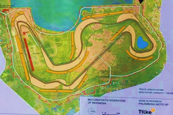 Desain awal sirkuit baru MotoGP di kawasan Jakabaring Sport City.
