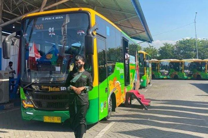 Sambut Hari Pahlawan, bus Trans Jatim bakal digratiskan pada besok, Kamis (10/11/2022).