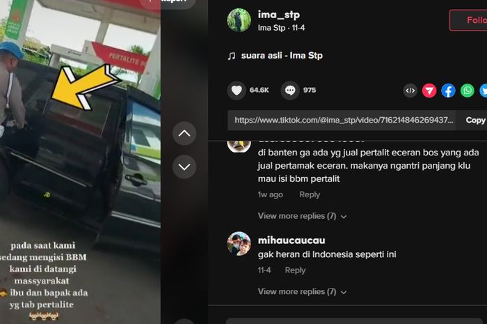 Viral rekaman pemilik mobil yang didatangi polisi saat isi Pertalite di SPBU.