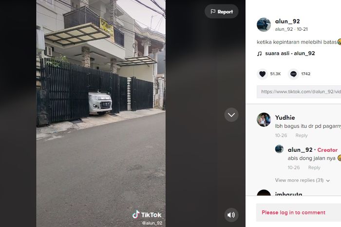 viral di TikTok Suzuki Karimun Wagon R nongol dari pagar rumah