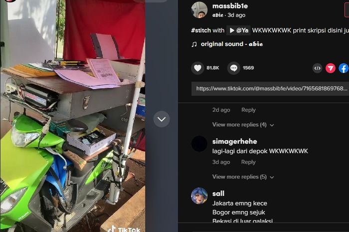 Ada saja idenya, Yamaha Mio ini dimodifikasi jadi tempat foto kopi berjalan di Depok.