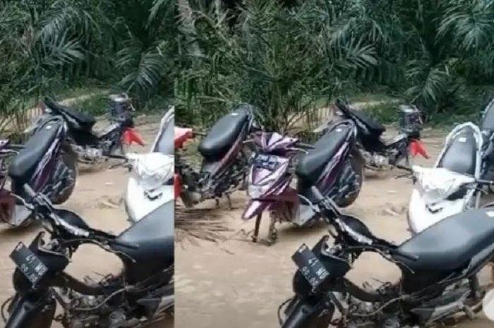 Ban motor milik murid sekolah hilang dicuri saat diparkir di hutan