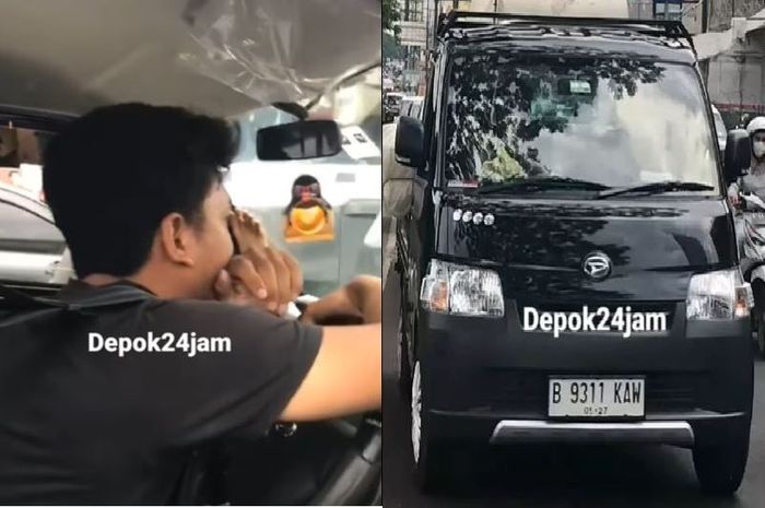Aksi otak mesum sopir Daihatsu Gran Max B 9311 KAW ke pemotor wanita di Depok, lecehkan dengan ucapan merendahkan