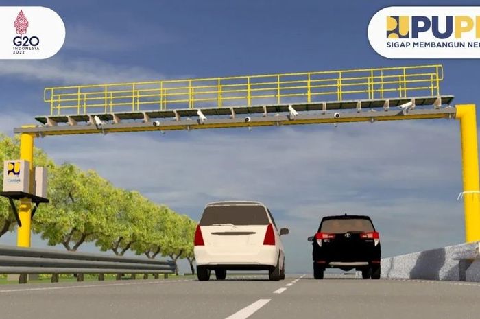 Ilustrasi gantry sistem Multi Lane Free Flow alias bayar tol tanpa sentuh dan berhenti