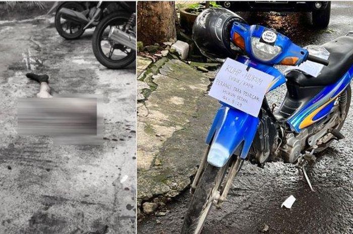 Suzuki Shogun yang disebut dibawa terduga bom bunuh diri di Polsek Astana Anyar, Bandung, Jawa Barat