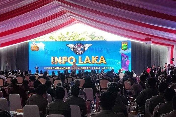 Peluncuran Aplikasi Info Laka di Lapangan Presisi Ditlantas Polda Metro Jaya, Selasa (13/12/2022)