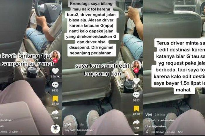 Video penumpang diancam sopir taksi online jika diberi bintang satu