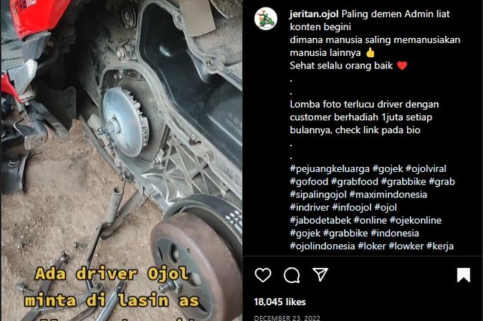 Kisah pemilik bengkel las bantu driver ojol perbaiki as pulley viral di media sosial.