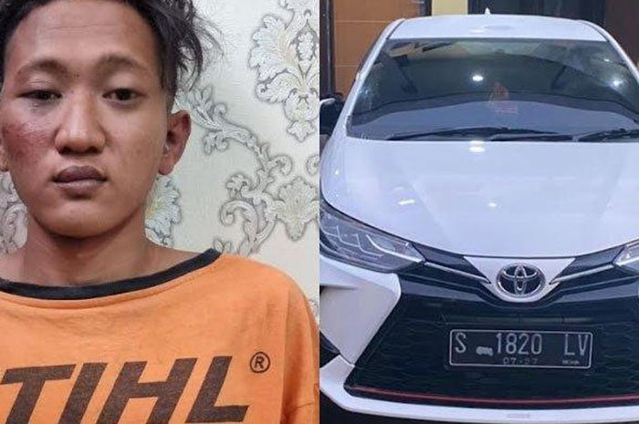 Foto pelaku maling Toyota Yaris bernama Dwi Hatianto (23), babak belur dihabisi si pemilik sendirian