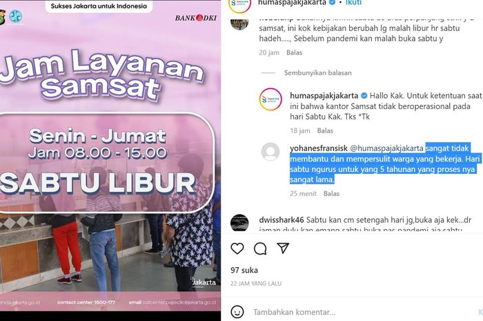 Layanan Samsat DKI Jakarta Sabtu libur