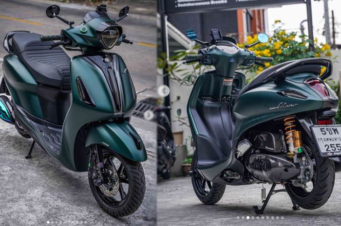 Modifikasi Yamaha Grand Filano berbasis warna Royal Green