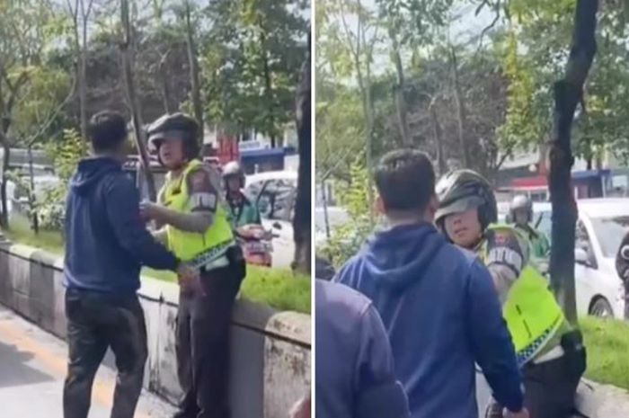 tangkap layar aksi keributan saat pengemudi Innova melawan polisi saat diberhentikan di Jalan A Yani km 3, Kota Banjarmasin, Selasa (24/1/2023) usai kabur dari SPBU.
