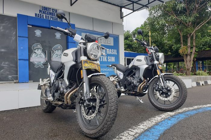 Hunter Scrambler SK 500 untuk ujian praktik SIM C1 di Satpas SIM Da'an Mogot, Jakarta Barat