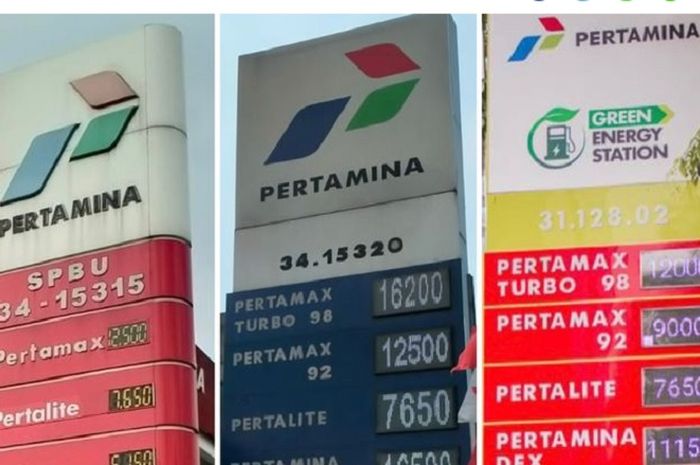 Warna Merah, biru dan hijau SPBU Pertamina