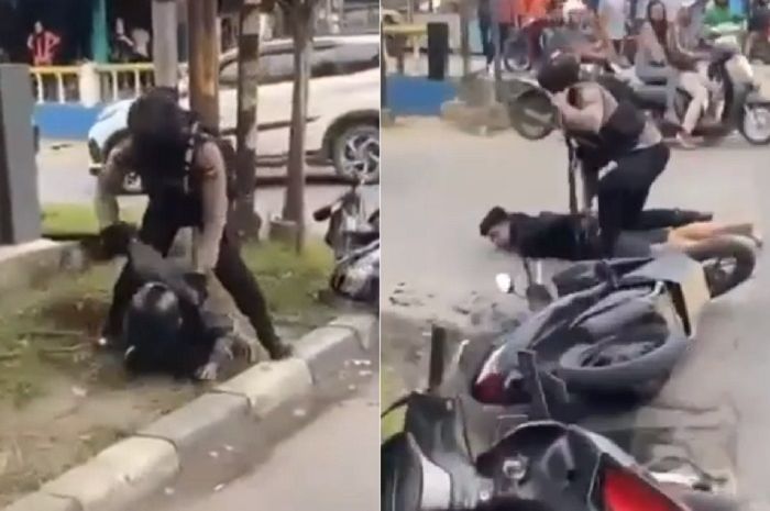 Video pelajar geng motor bawa sajam ditangkap polisi di Jl Ngumban Surbakti, Medan, Sumatera Utara, Sabtu (4/2/2023).