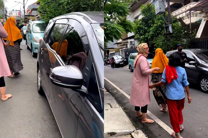 Terjadi draman antara warga dan konsumen warung mi ayam yang parkir sembarangan di depan pagar rumah warga beberapa waktu lalu.