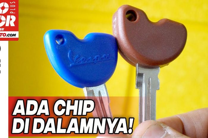 Ada chip di dalam anak kunci motor Vespa Matic