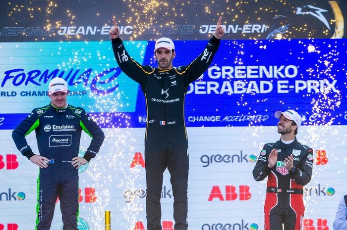 Jean Eric Vergne berhasil meraih kemenangan di Formula E India 2023