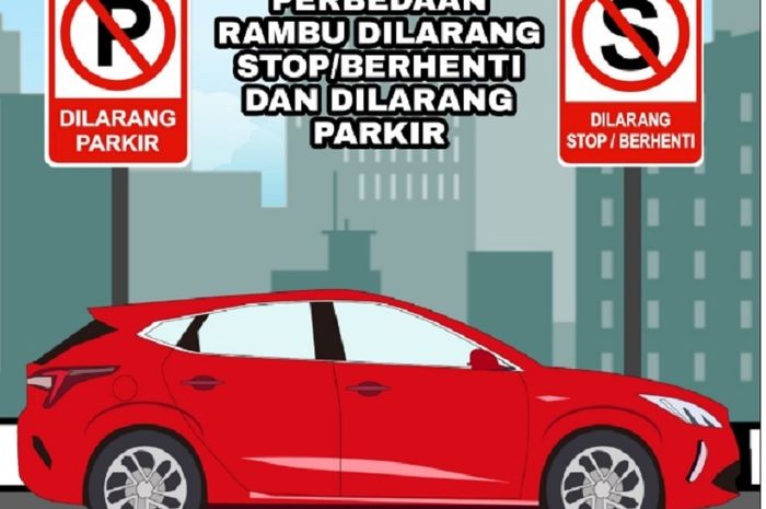 Ilustrasi, rambu lalu lintas dilarang parkir dan dilarang berhenti.