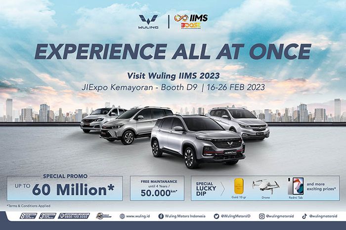 Wuling menawarkan beragam promo menarik selama ajang IIMS 2023 berlangsung.