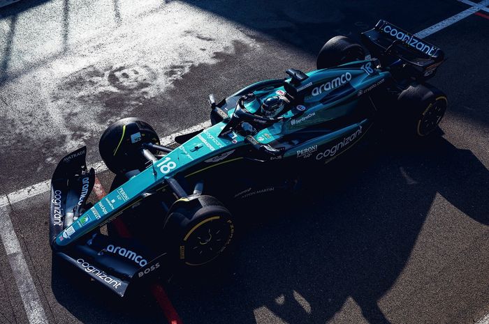 Lance Stroll absen pada tes pramusim F1 2023 di Sirkuit Bahrain