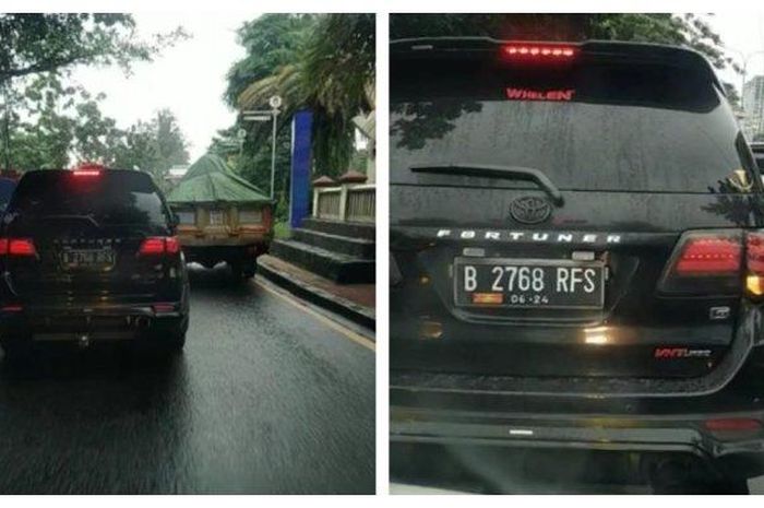 Toyota Fortuner B 2768 RFS bantu ambulans belah kemacetan di Cengkareng