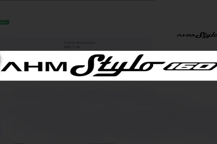PT Astra Honda Motor (AHM) daftarkan skutik bernama Stylo 160 di Pangkalan Data Kekayaan Intelektual.