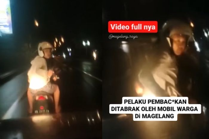 Sosok pelaku klitih yang kendarai Honda BeAT ditabrak Nissan X-Trail di Magelang.