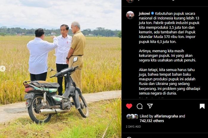 Honda Astrea Grand di foto Jokowi bersama Prabowo Subianto dan Ganjar Pranowo bikin netizen salah fokus.