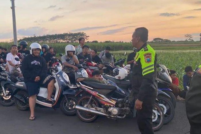 Puluhan pemuda yang terlibat aksi balap liar diamankan, 70 kendaraan disita Satlantas Polres Kediri 