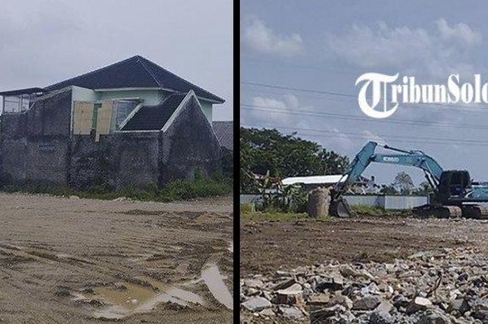 Perbandingan kondisi rumah terakhir di desa Kahuman, Ngawen, Klaten terdampak tol Solo-Jogja, (kiri) sebelum digusur dan (kanan) setelah diratakan dengan tanah